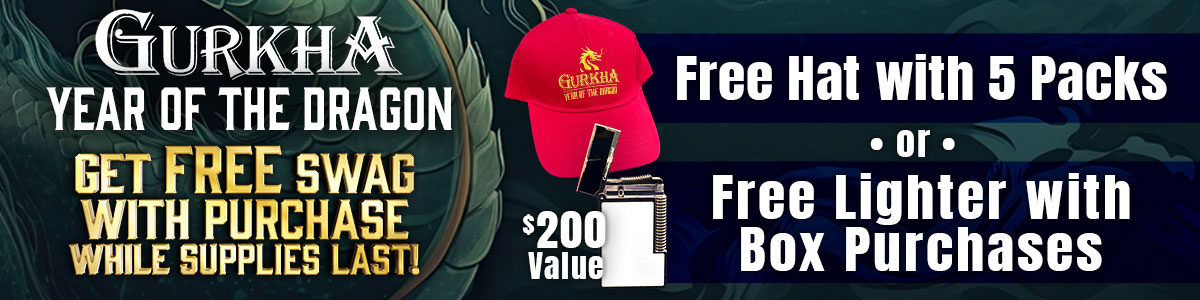 Free Hat & Lighter with Gurkha YOTD 10 pack