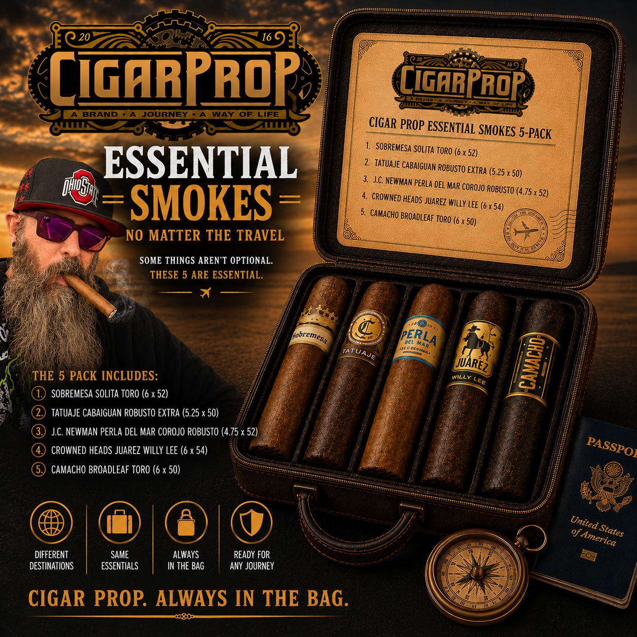 Cigar Prop Essential Smokes 5-Pack Sampler
